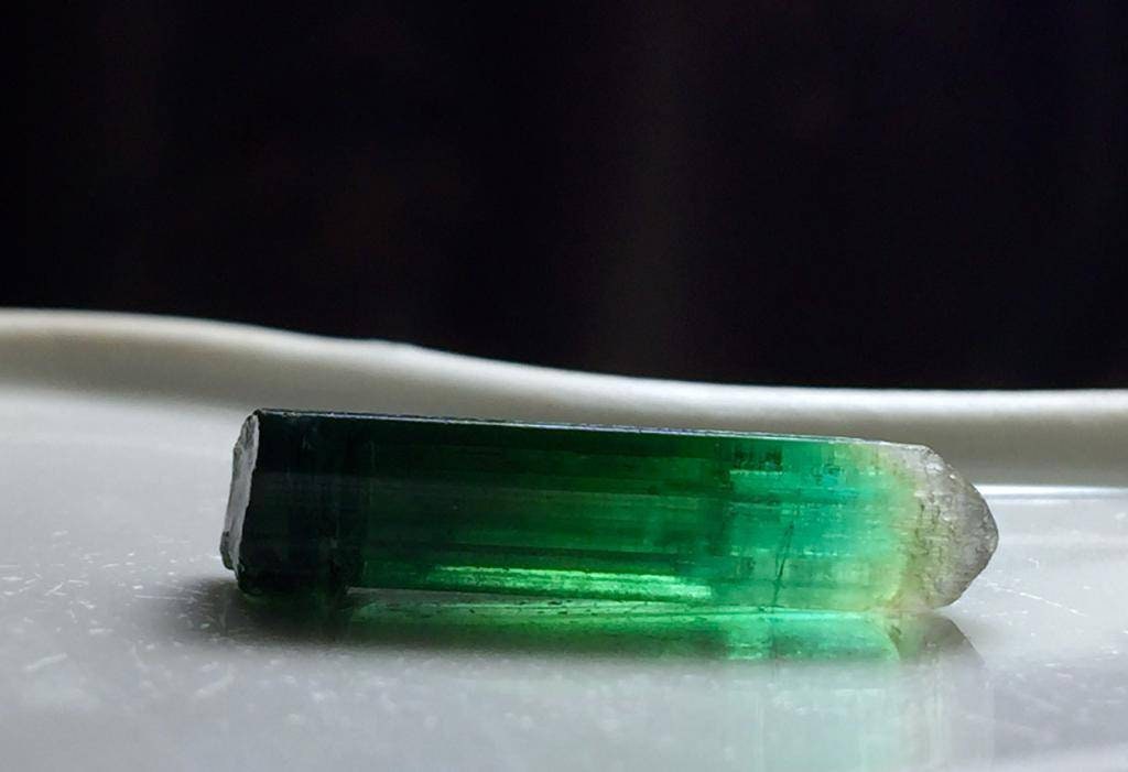 Natural Bi-Color Tourmaline Crystal Pendant - Afghanistan