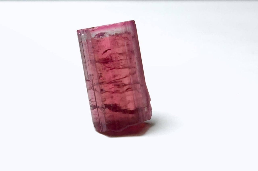 Natural Rubylite Tourmaline Crystal: Bi-Color Pendant, Afghanistan, 5 Carat