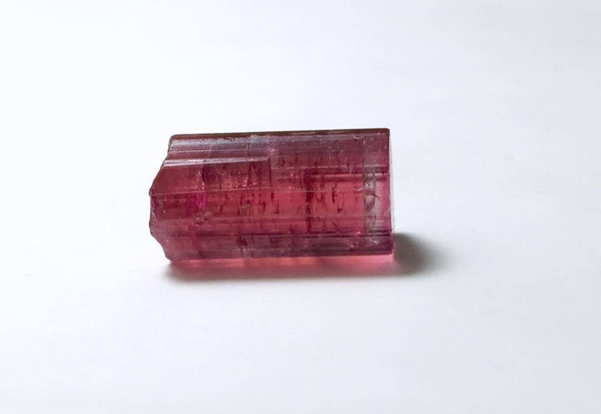 Natural Rubylite Tourmaline Crystal: Bi-Color Pendant, Afghanistan, 5 Carat