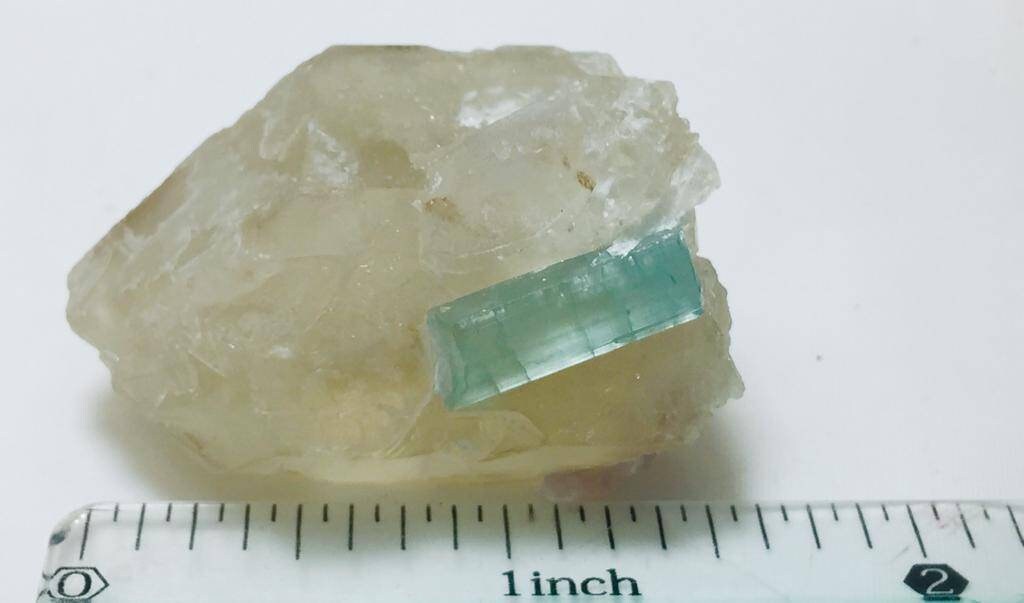 Paraiba Tourmaline Crystal with Quartz - Afghanistan Specimen
