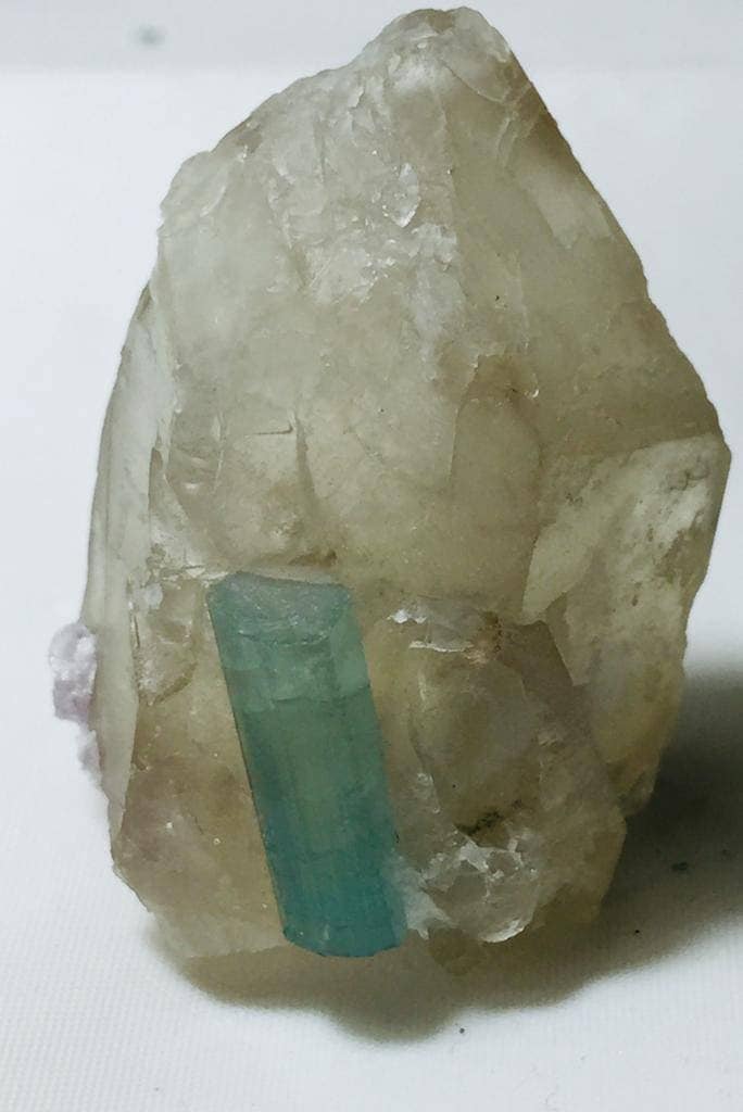 Paraiba Tourmaline Crystal with Quartz - Afghanistan Specimen