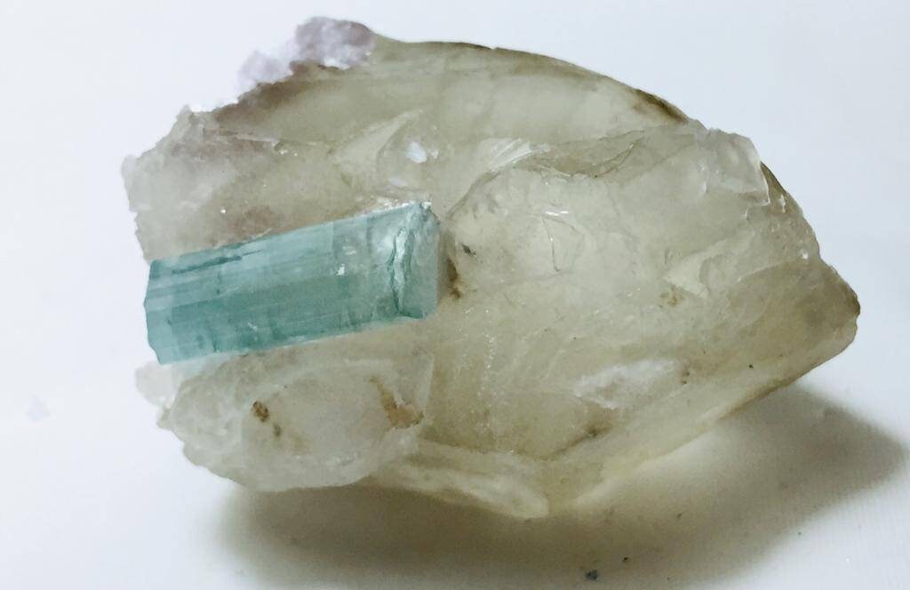 Paraiba Tourmaline Crystal with Quartz - Afghanistan Specimen