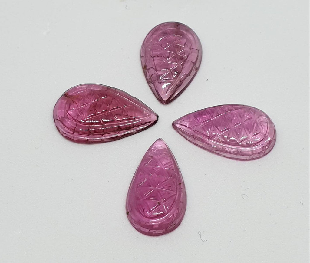 33 carats carved watermelon Tourmaline set