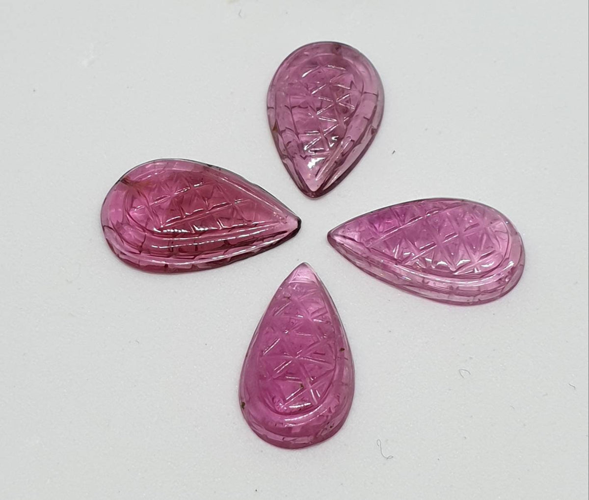 33 carats carved watermelon Tourmaline set