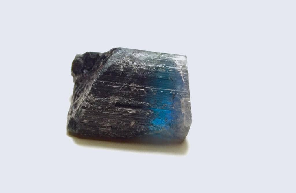 Indicolite Tourmaline Crystal: 48.3 Carat Bi-Color Gemstone