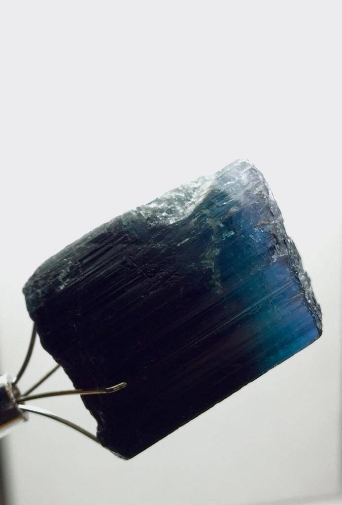 Indicolite Tourmaline Crystal: 48.3 Carat Bi-Color Gemstone