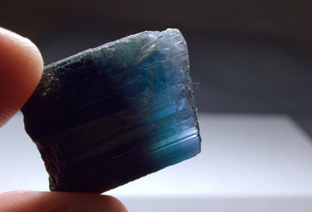 Indicolite Tourmaline Crystal: 48.3 Carat Bi-Color Gemstone