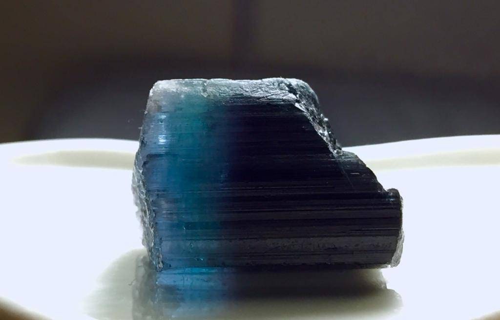 Indicolite Tourmaline Crystal: 48.3 Carat Bi-Color Gemstone