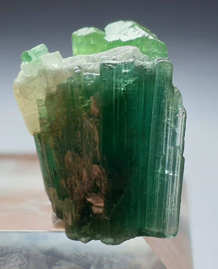 Green Tourmaline Specimen with Quartz – Afghanistan Peche Mine