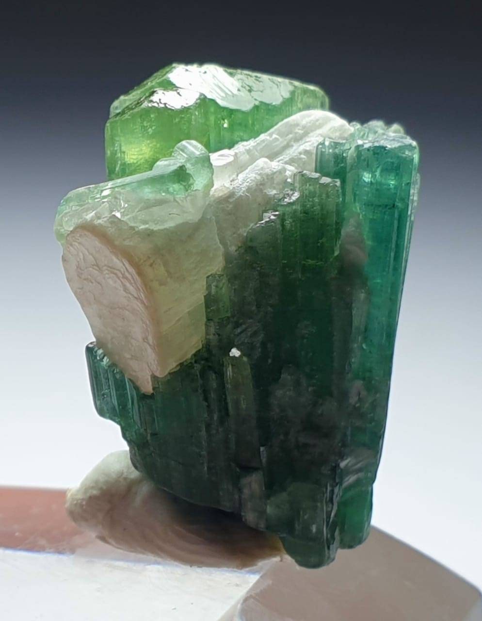 Green Tourmaline Specimen with Quartz – Afghanistan Peche Mine