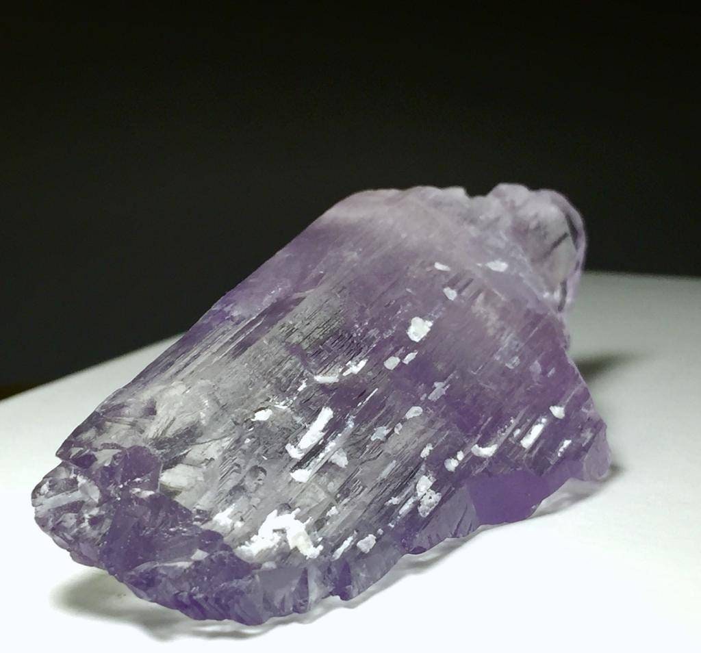 Etched kunzite Crystal