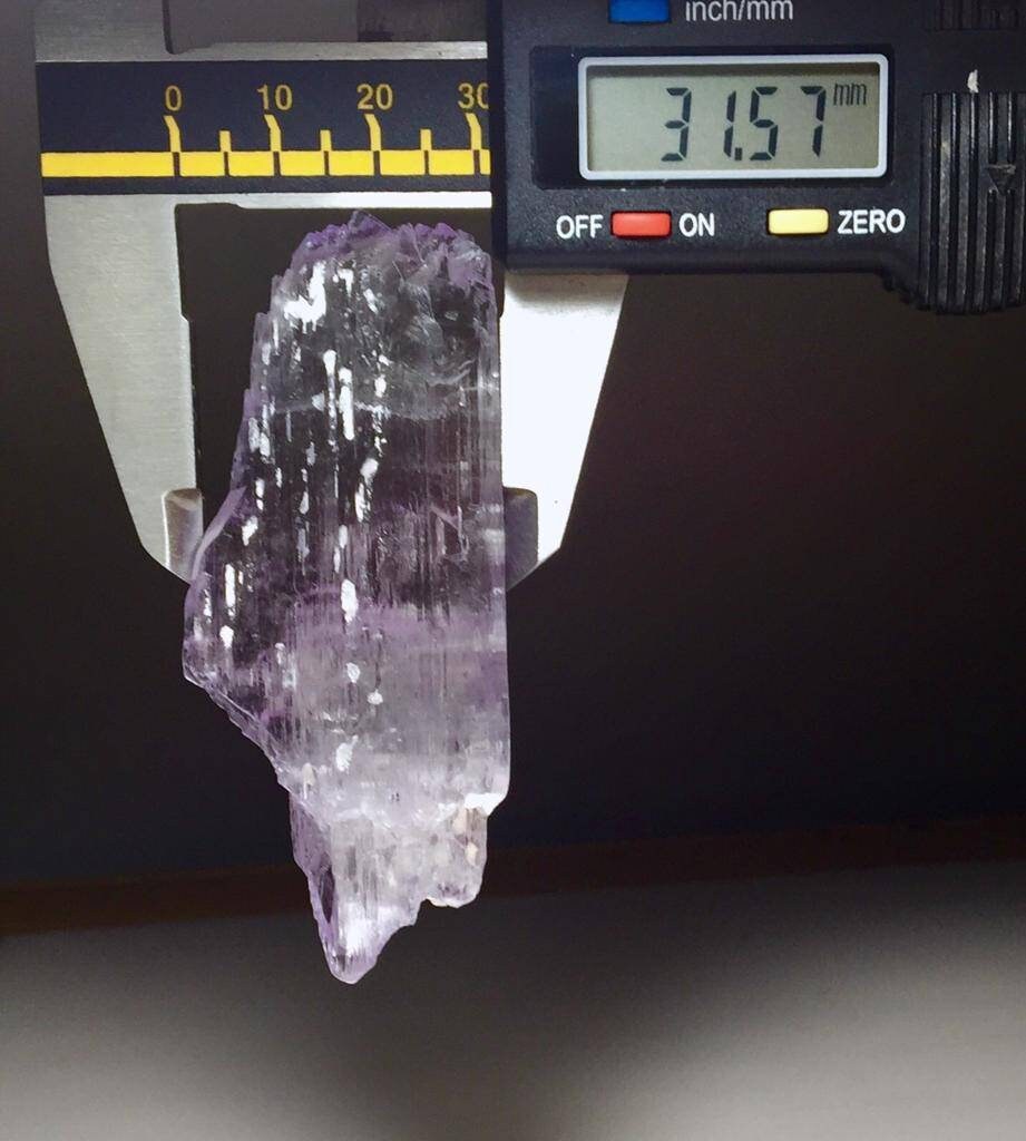 Etched kunzite Crystal