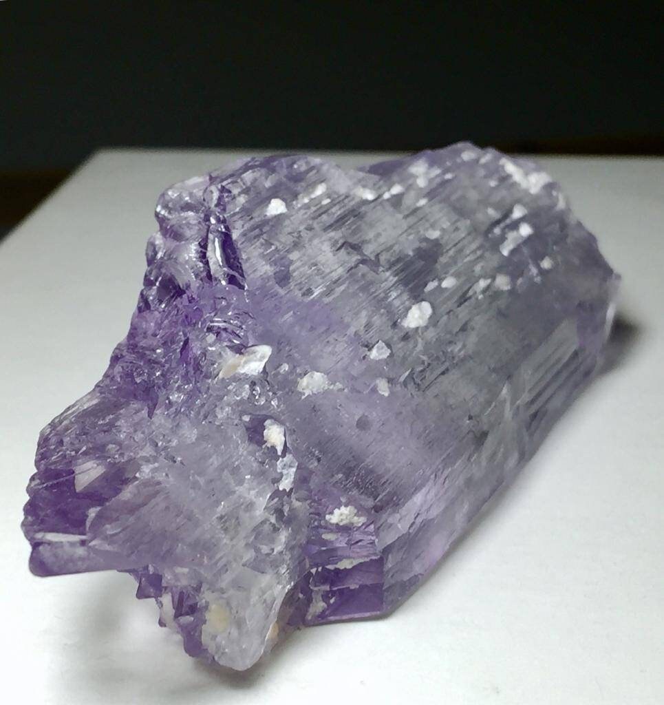 Etched kunzite Crystal
