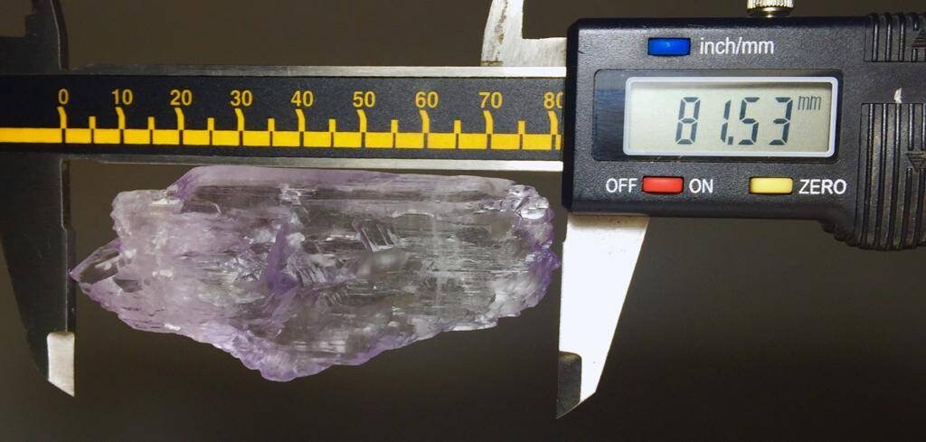 Etched kunzite Crystal