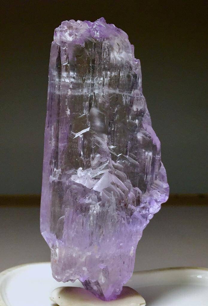 Etched kunzite Crystal