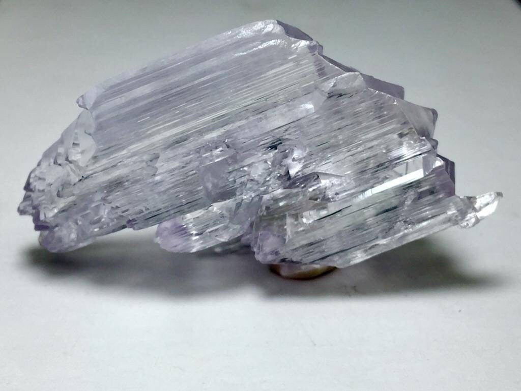 Etched kunzite Crystal