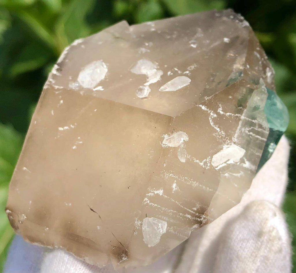 Blue Cap Tourmaline Crystal with Qurtaz Specimen