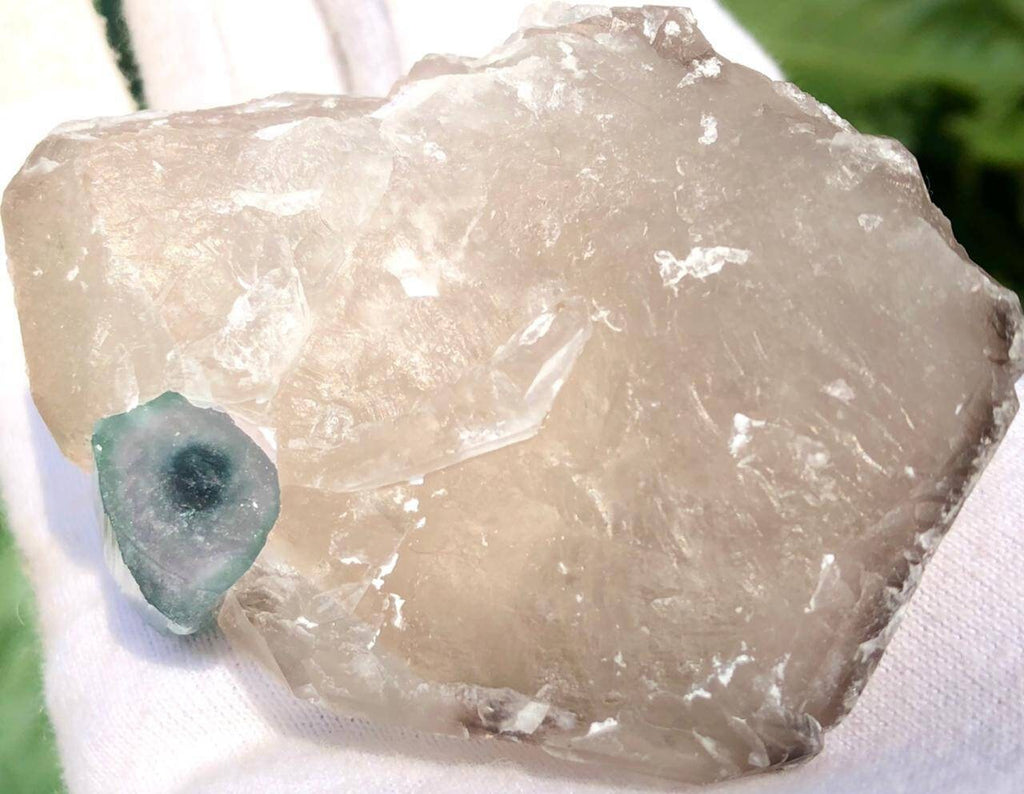 Blue Cap Tourmaline Crystal with Qurtaz Specimen