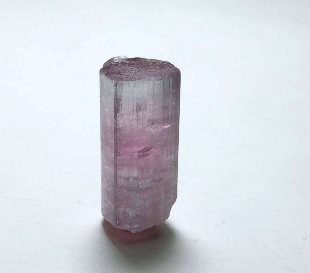 Natural Pink Tourmaline Crystal: 14 Carat Bi-Color Gemstone