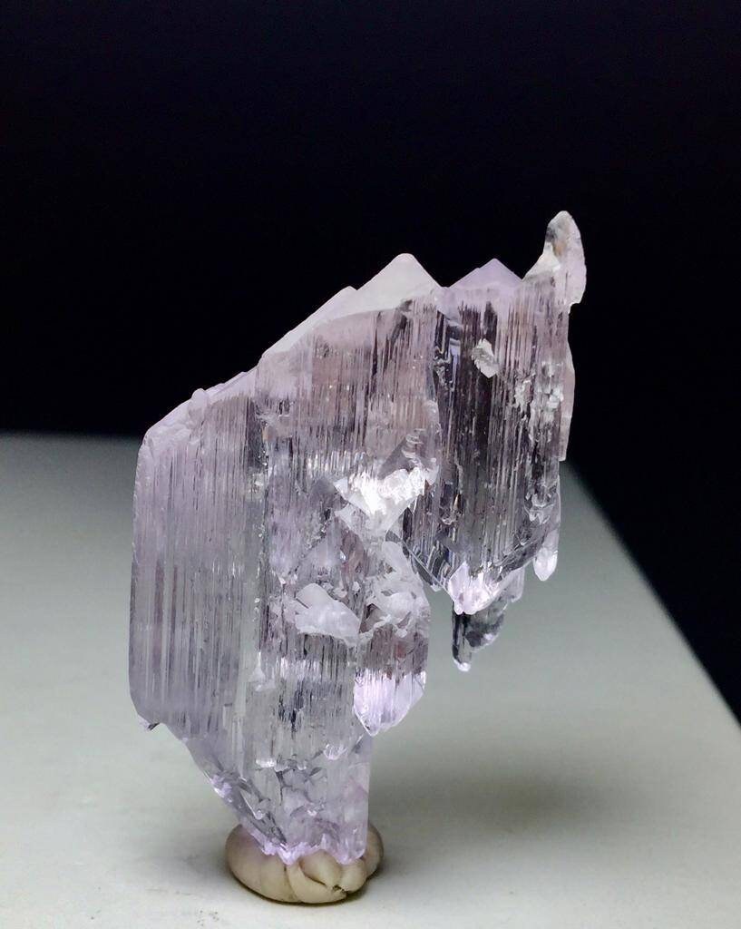 Etched kunzite Crystal