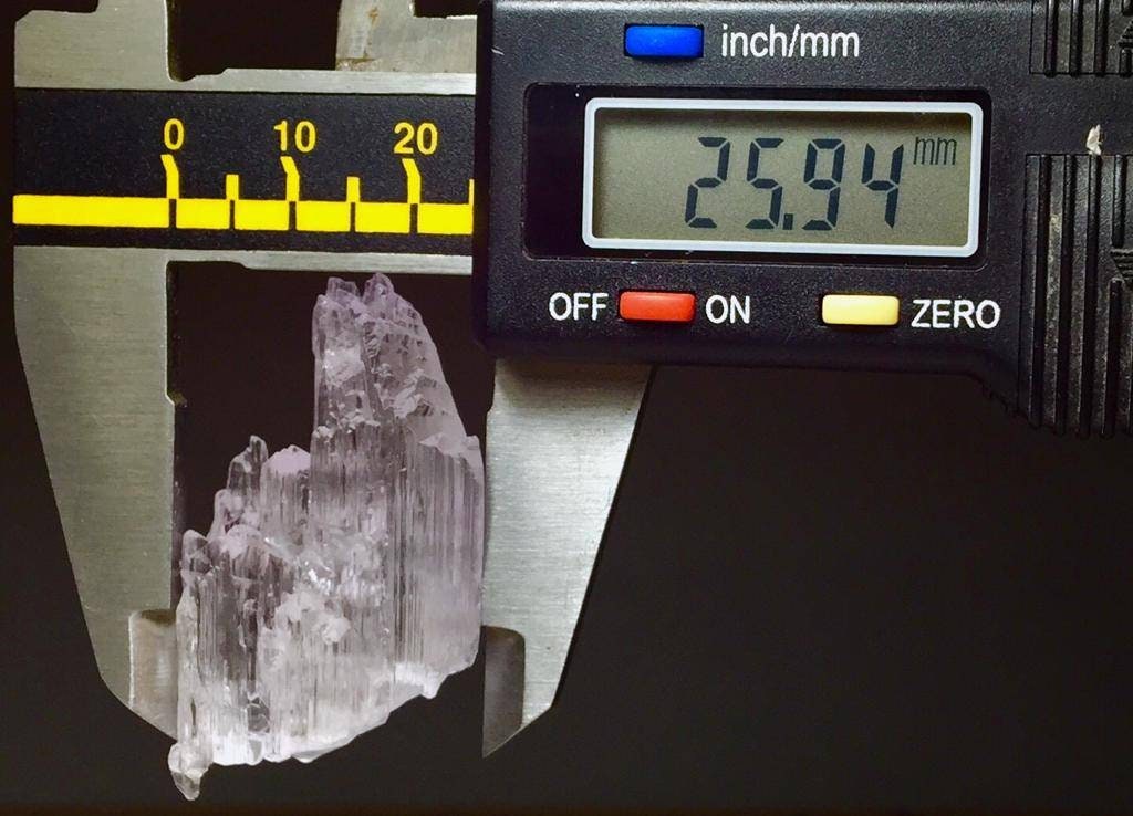 Etched kunzite Crystal