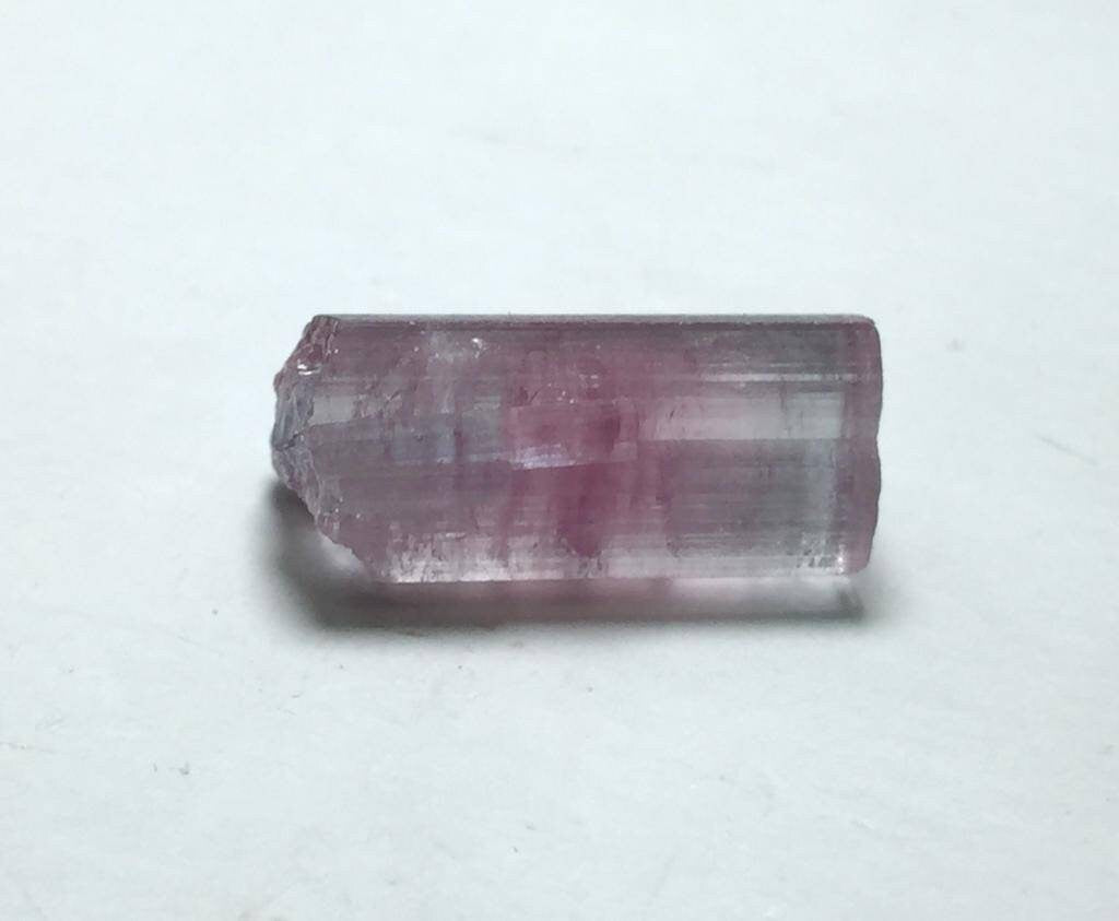 Natural Pink Tourmaline Crystal: 14 Carat Bi-Color Gemstone