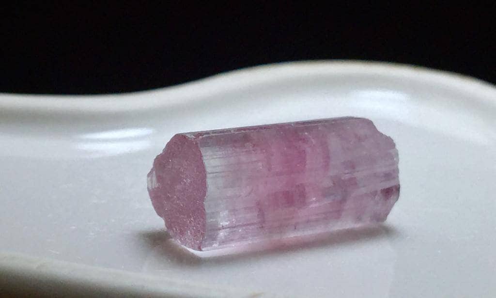 Natural Pink Tourmaline Crystal: 14 Carat Bi-Color Gemstone