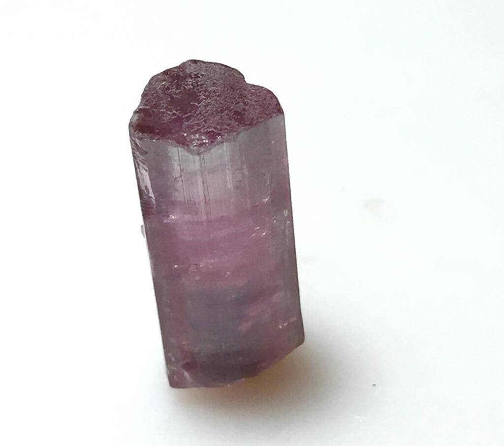 Natural Pink Tourmaline Crystal: 14 Carat Bi-Color Gemstone