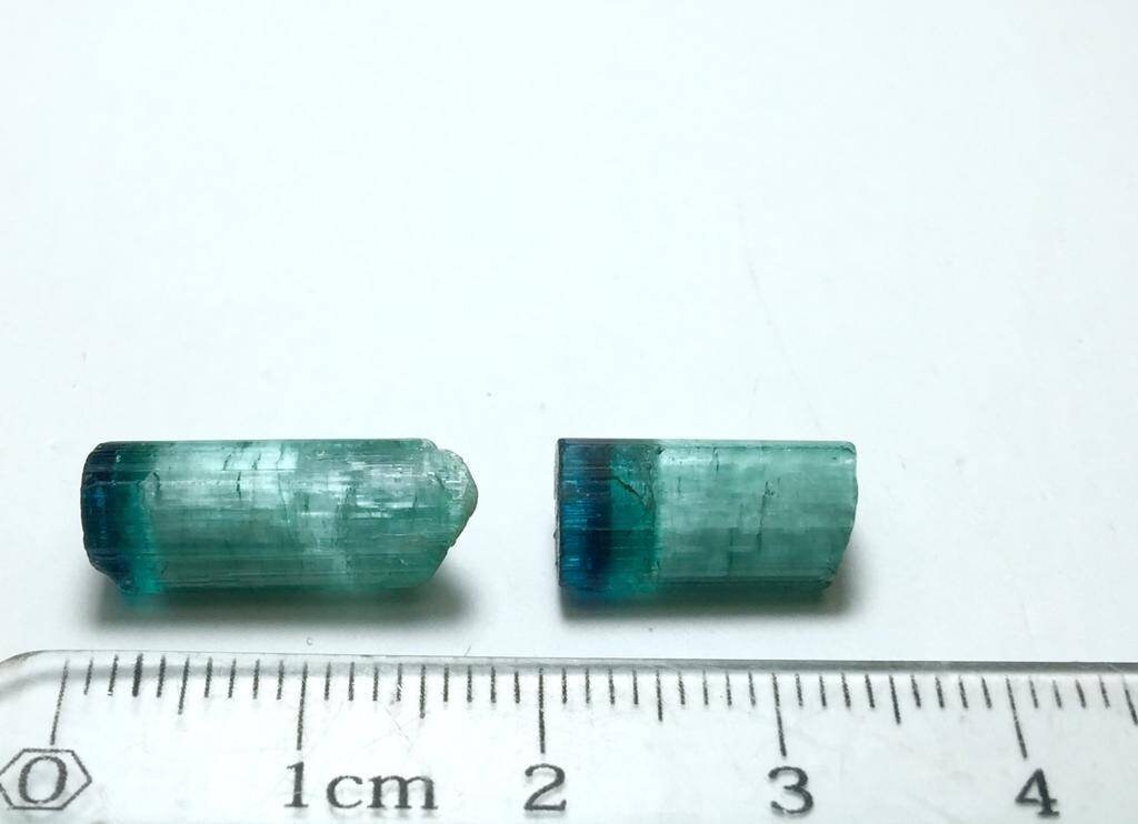 Blue Bi Tourmaline Crystals