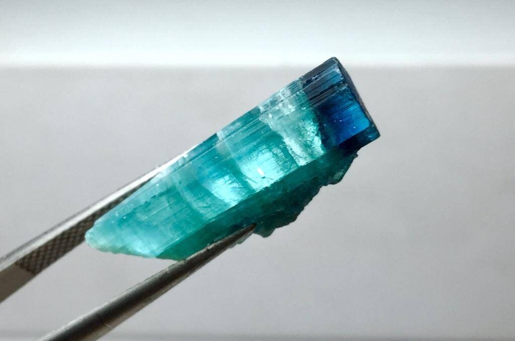 Blue Cap Terminated Tourmaline Crystal