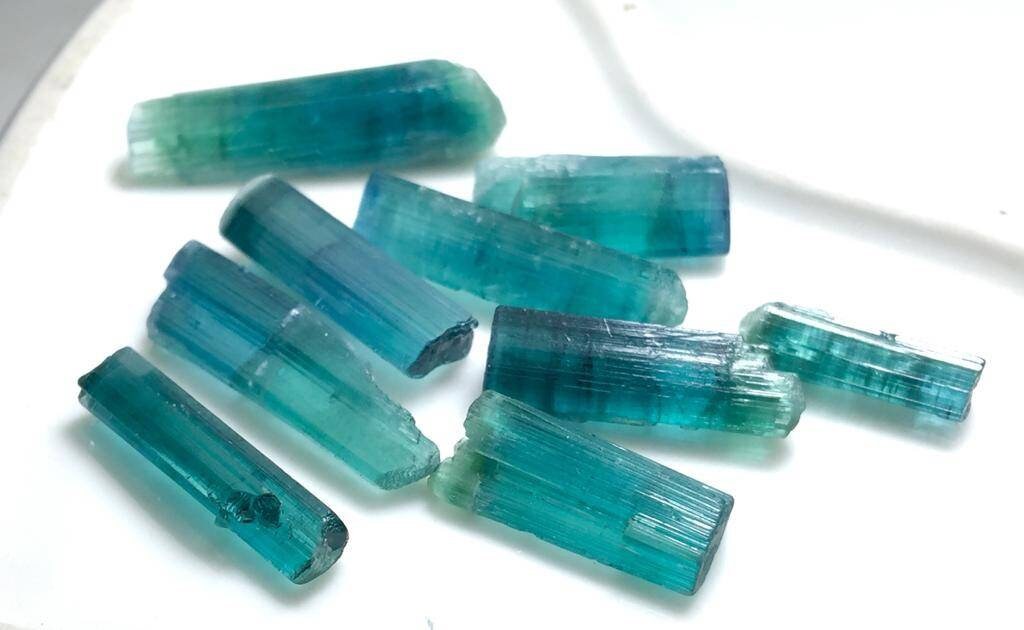 Sea Blue Tourmaline Crystals