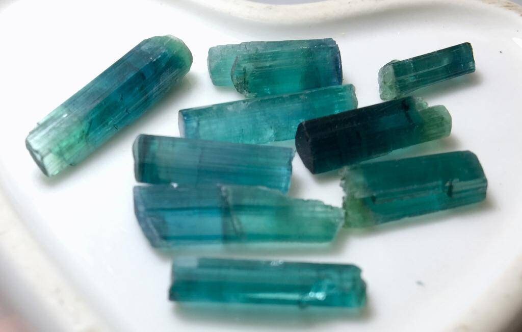 Sea Blue Tourmaline Crystals