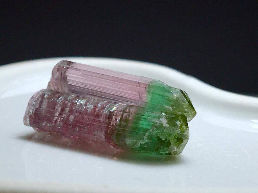 Bi Color Terminated Tourmaline Crystals