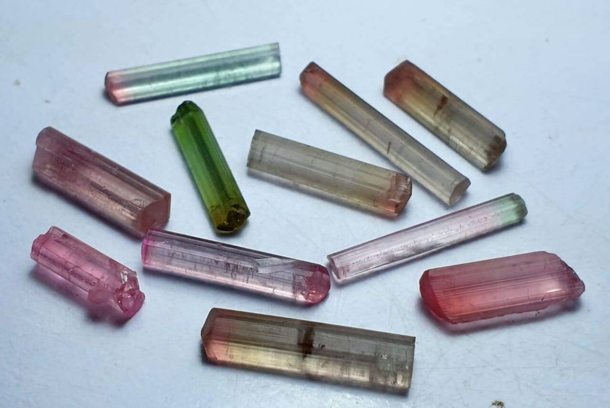 Bi Color Tourmaline Crystals lot