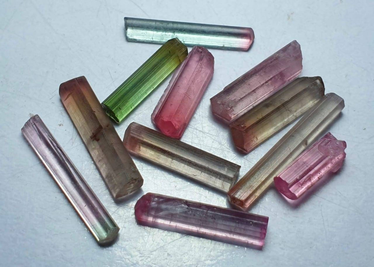 Bi Color Tourmaline Crystals lot
