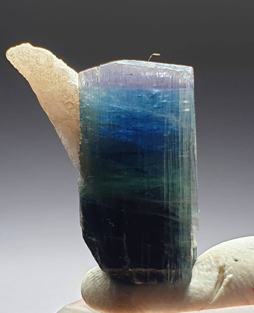 Blue Cap Tri Color Tourmaline Specimen, Afghanistan Peche Mine