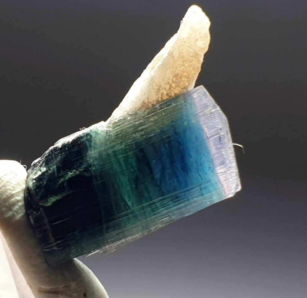 Blue Cap Tri Color Tourmaline Specimen, Afghanistan Peche Mine