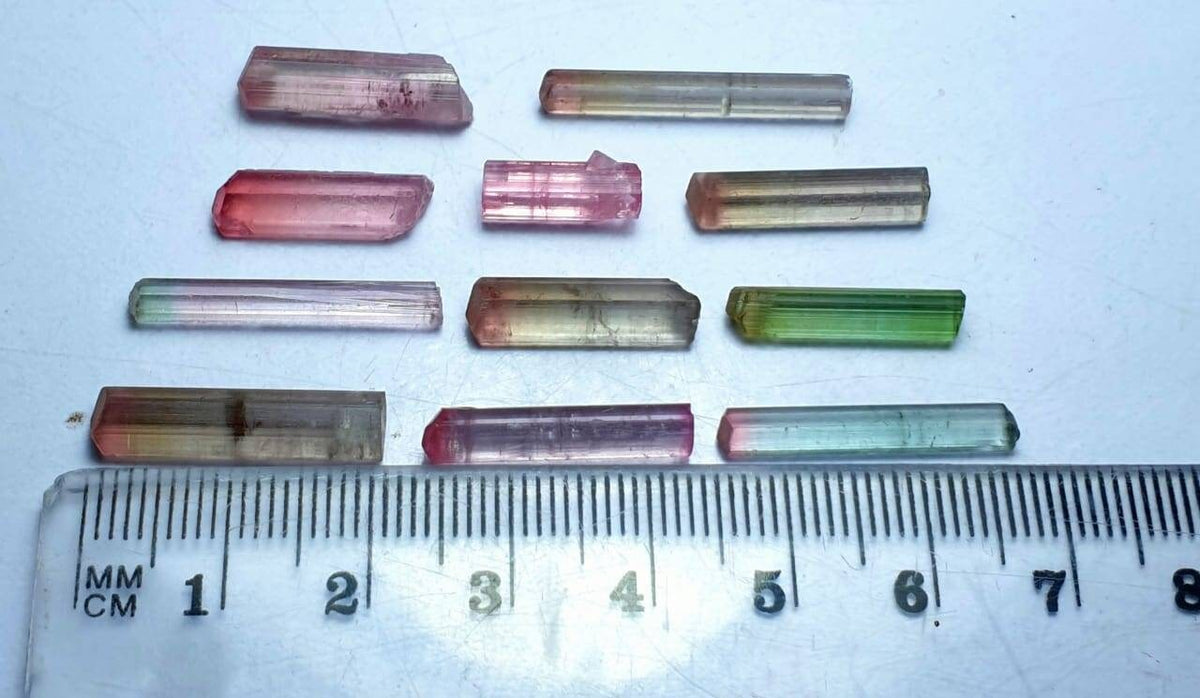 Bi Color Tourmaline Crystals lot