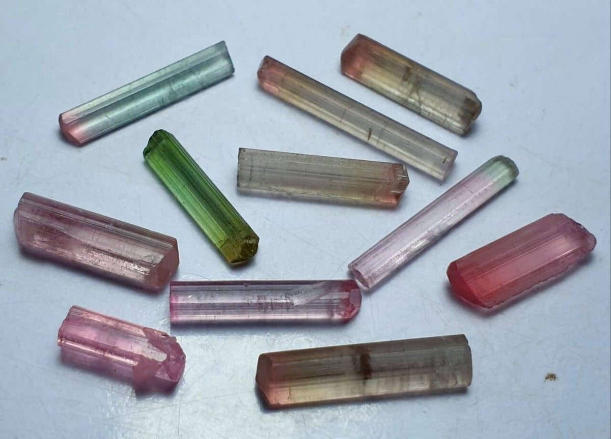 Bi Color Tourmaline Crystals lot