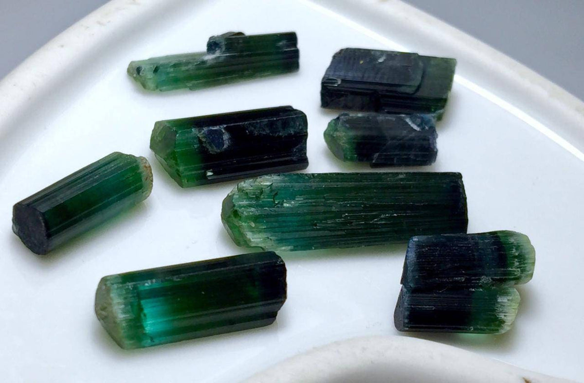 Bi Color Tourmaline Crystals lot