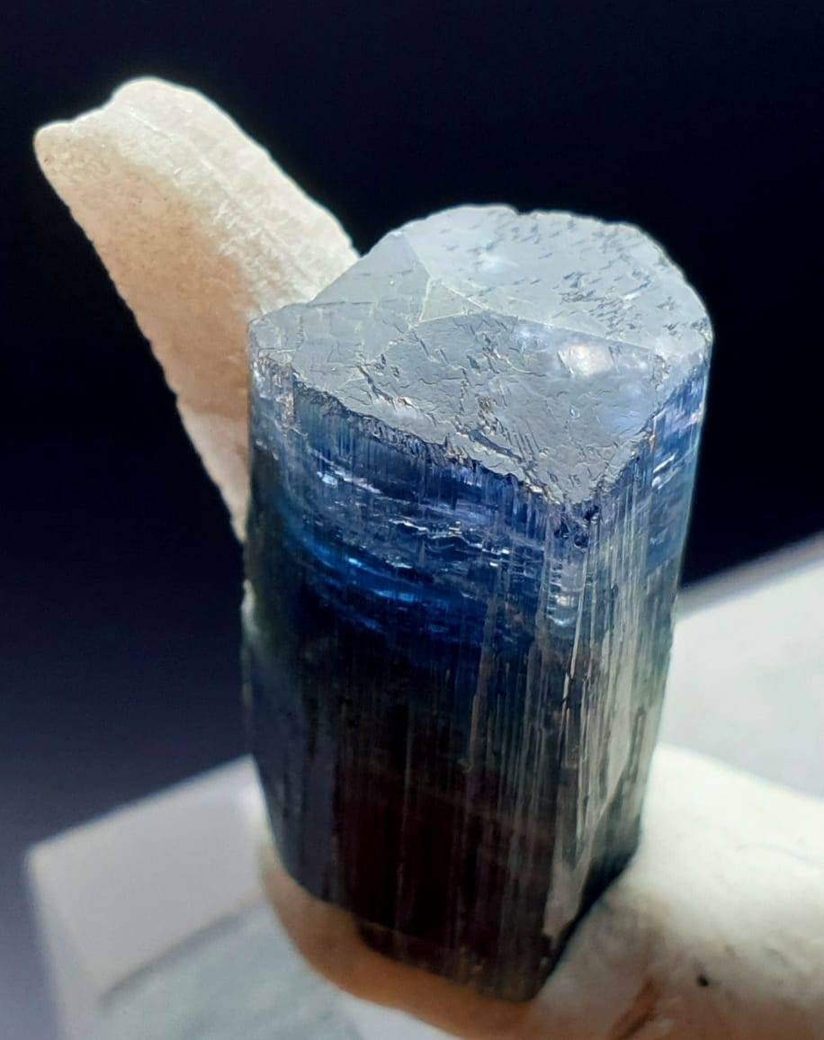 Blue Cap Tri Color Tourmaline Specimen, Afghanistan Peche Mine
