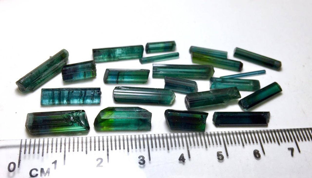 Bluesh Indicolite Tourmaline Crystals lot