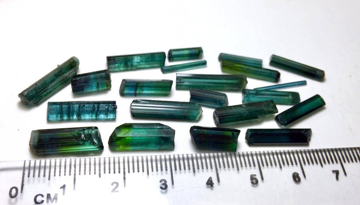 Bluesh Indicolite Tourmaline Crystals lot