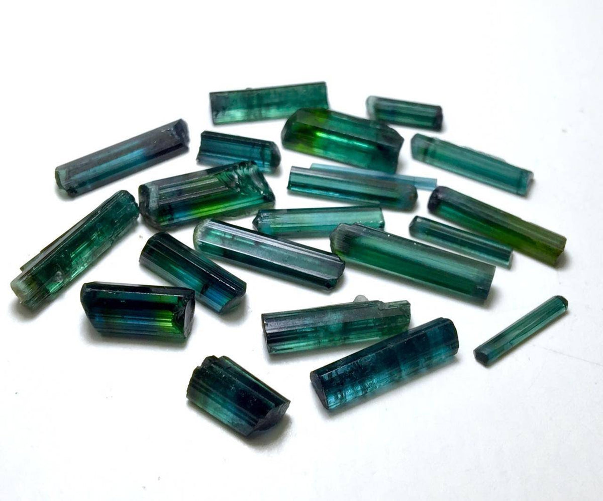 Bluesh Indicolite Tourmaline Crystals lot