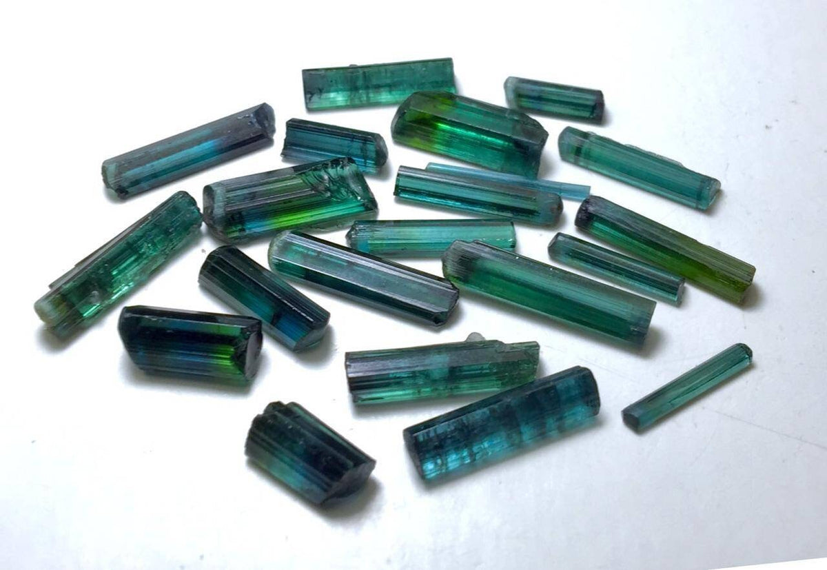 Bluesh Indicolite Tourmaline Crystals lot