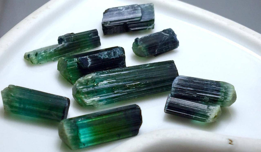 Bi Color Tourmaline Crystals lot