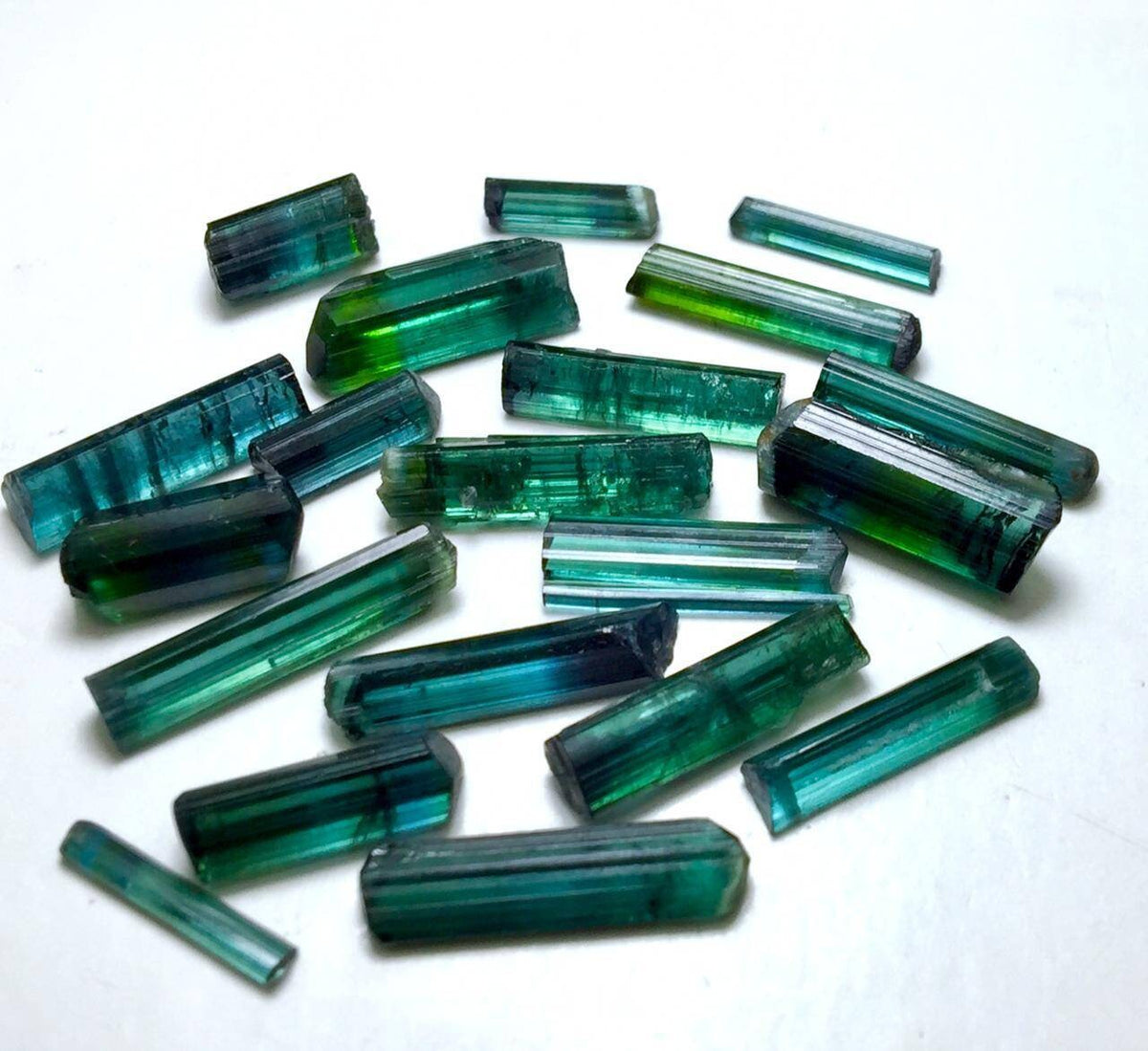 Bluesh Indicolite Tourmaline Crystals lot