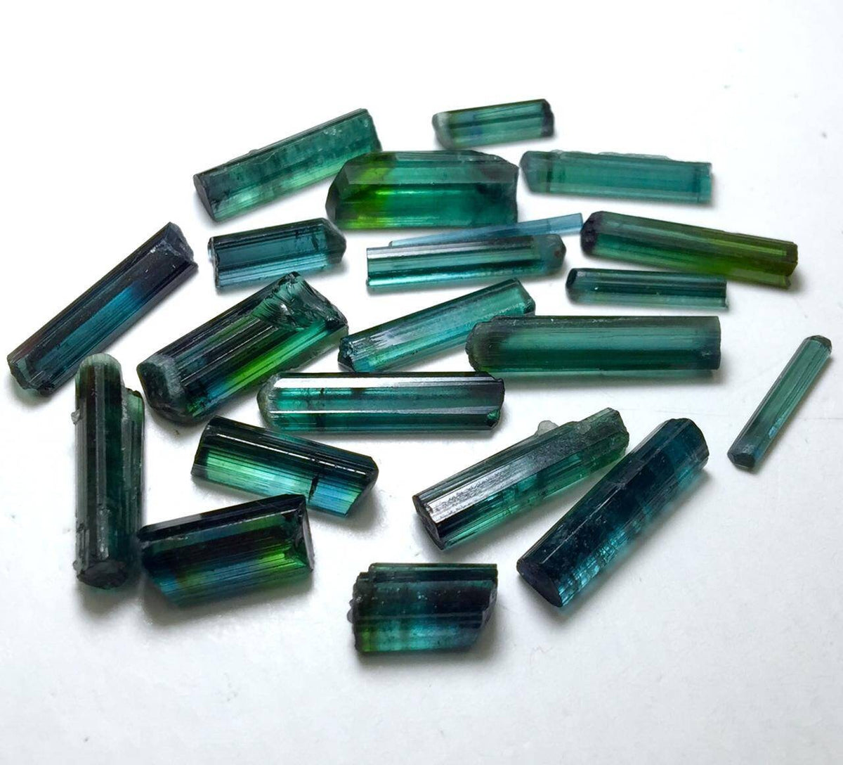 Bluesh Indicolite Tourmaline Crystals lot