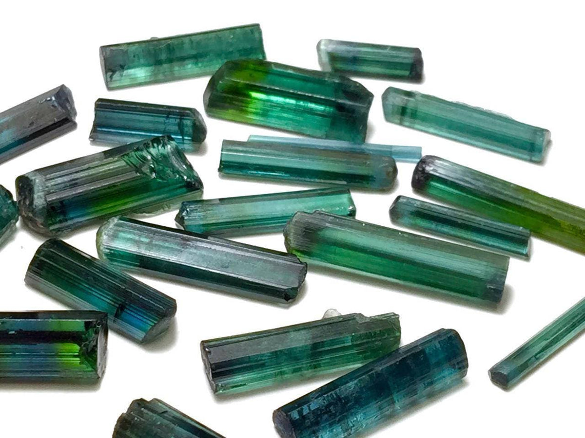 Bluesh Indicolite Tourmaline Crystals lot