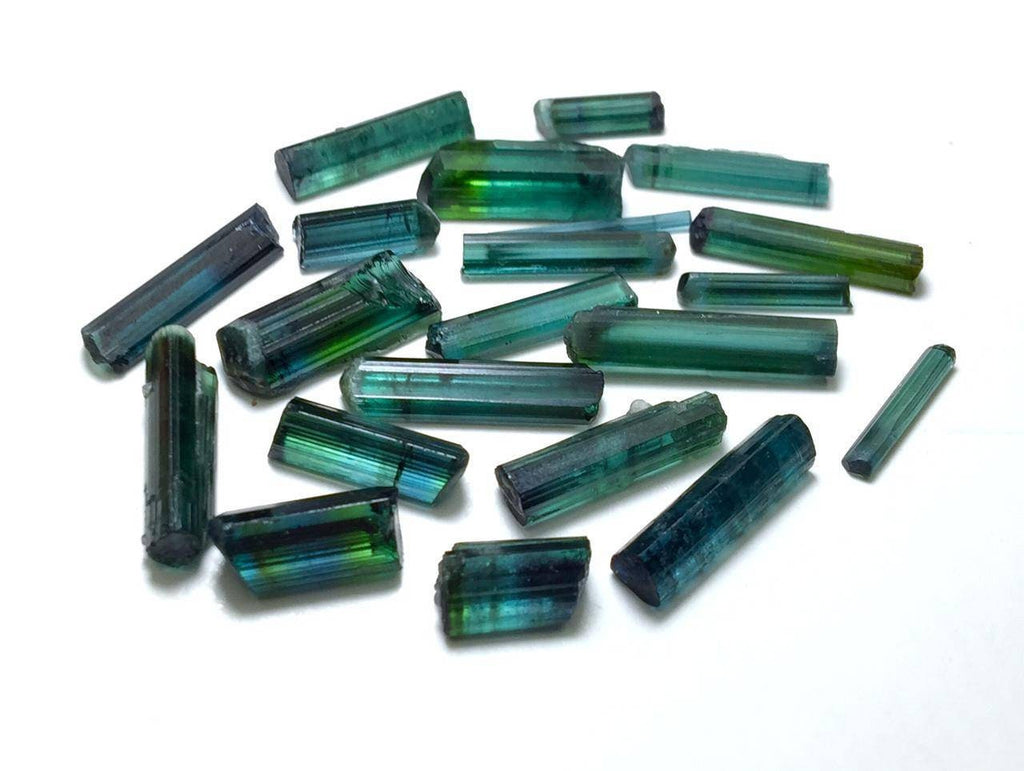 Bluesh Indicolite Tourmaline Crystals lot